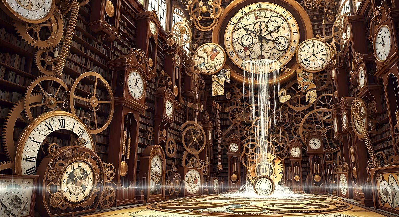 Steampunk Clockwork Library of Time