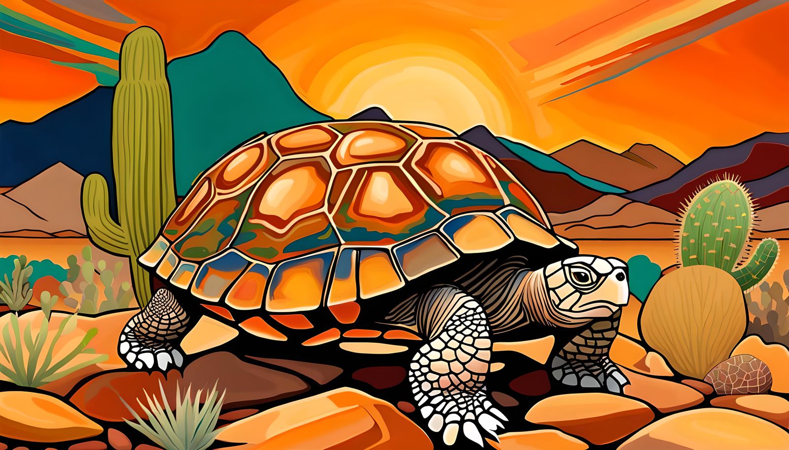Wise World Turtle in Mojave Desert