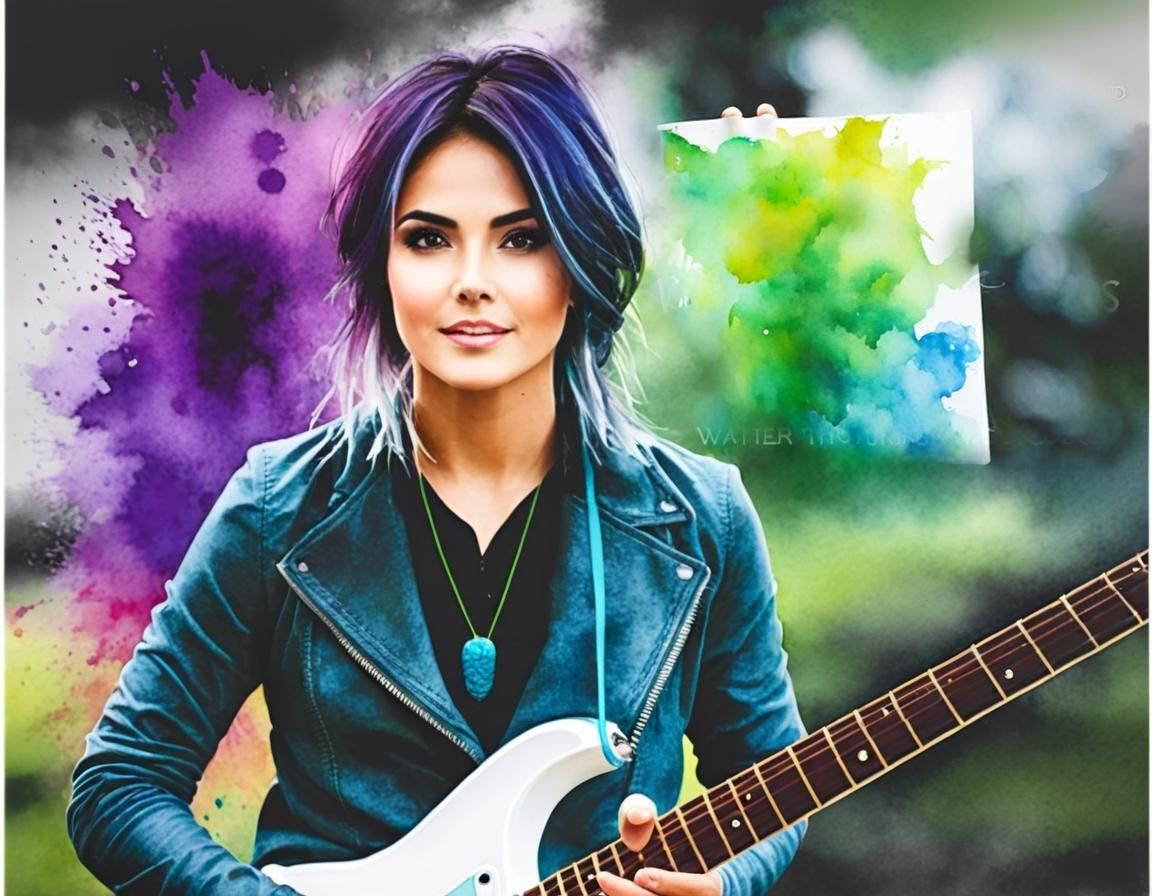 Watercolor Portrait Emphasizing Delicate Color Blends