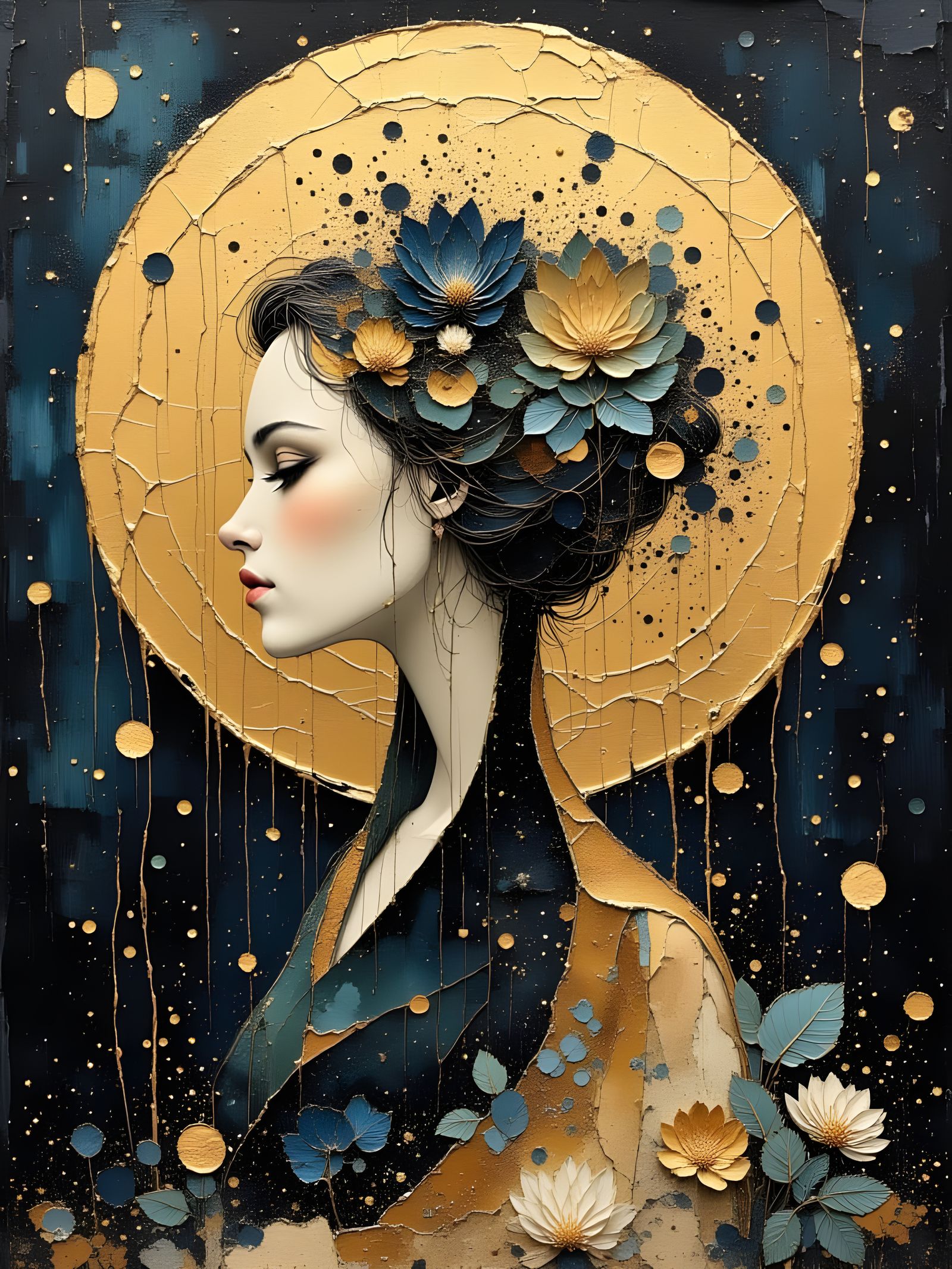 Ascended Woman in Abstract Cubist World