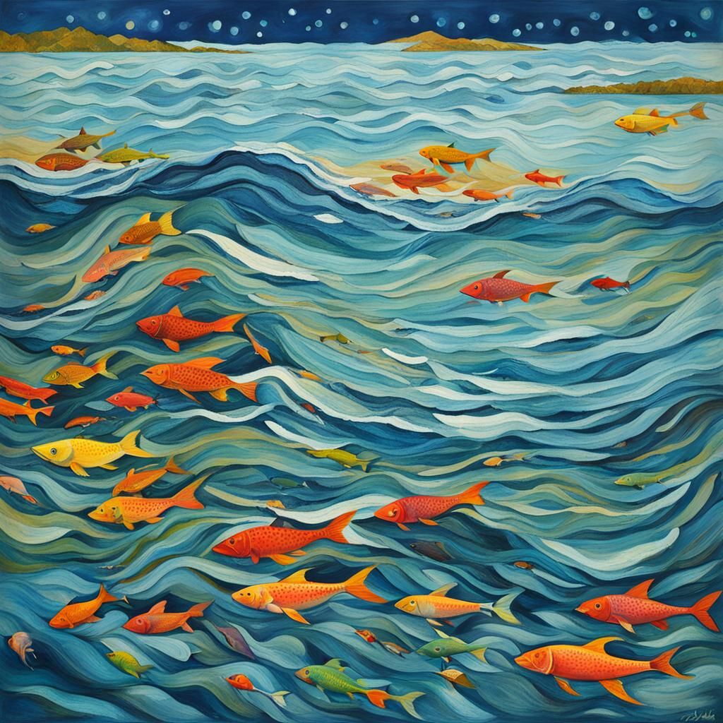 AI Generated Seascape of Ocean Water