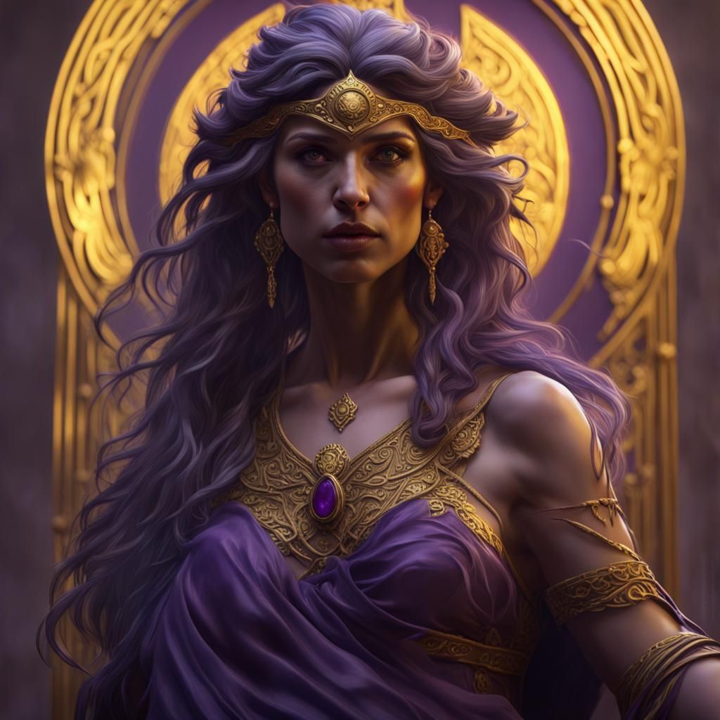 Detailed Greek Werewolf Goddess in Dark Fantasy Art