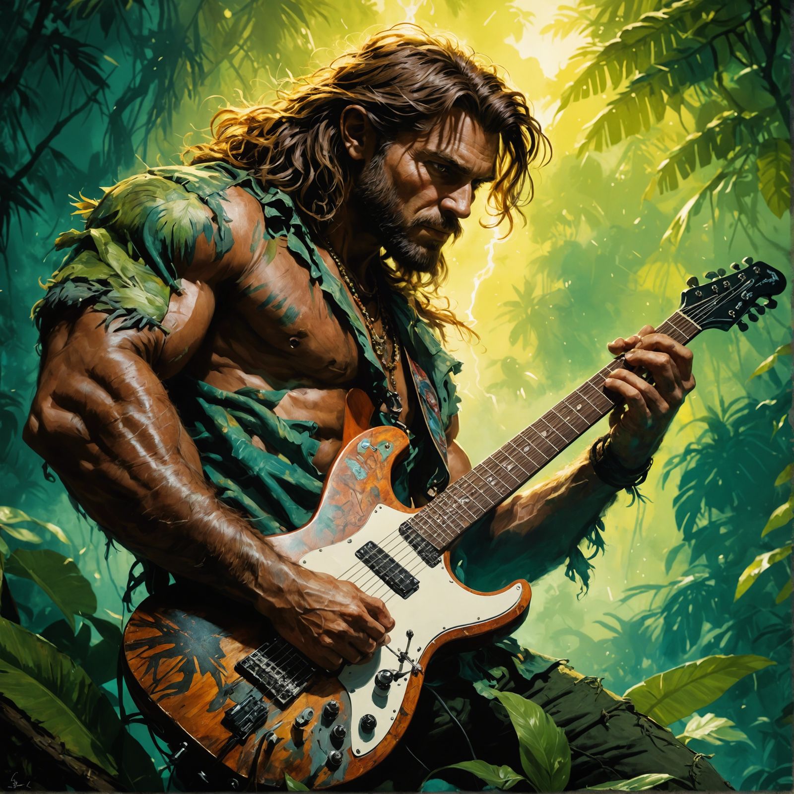 Tarzan Rocks the Jungle: Electric Guitar Portrait