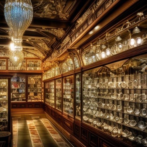 Hyperrealistic Crystal Shop Interior in High Resolution