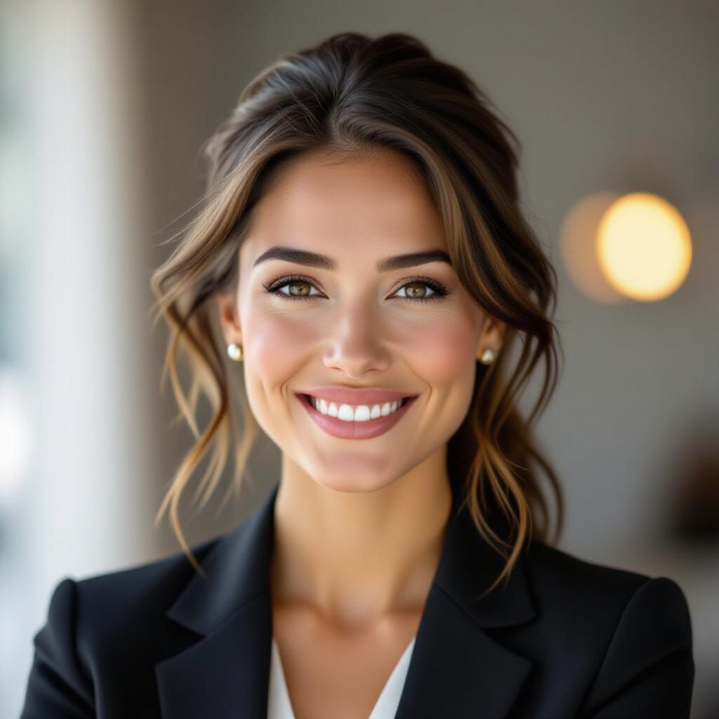 Professional Woman Portrait in Studio Lighting