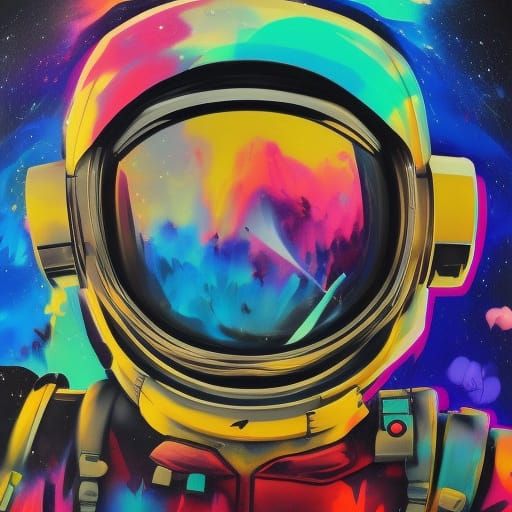 Astronaut in T-Pose: Graffiti Art Style