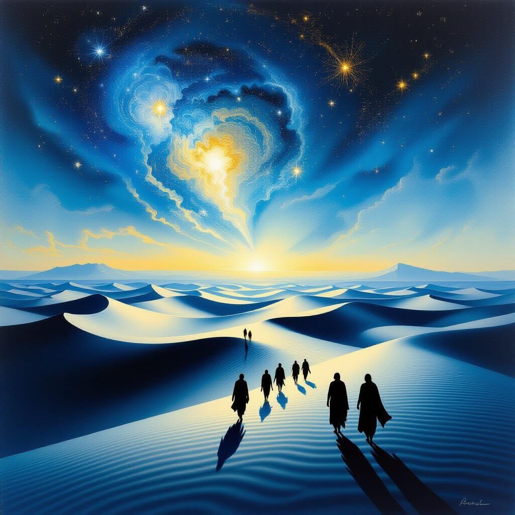 Ethereal Nomads Seeking Eternity on Ebony Sands