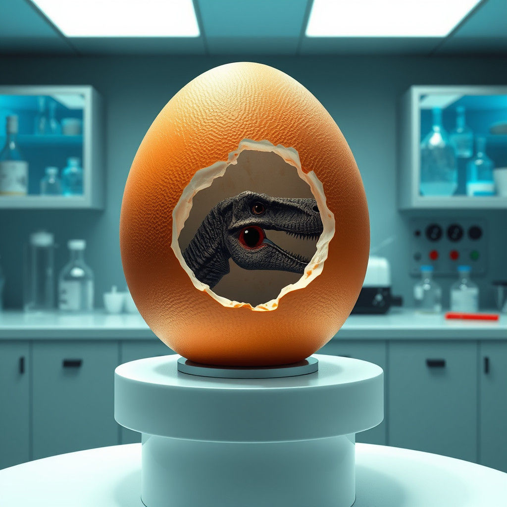 Velociraptor Eye Hatching in Lab