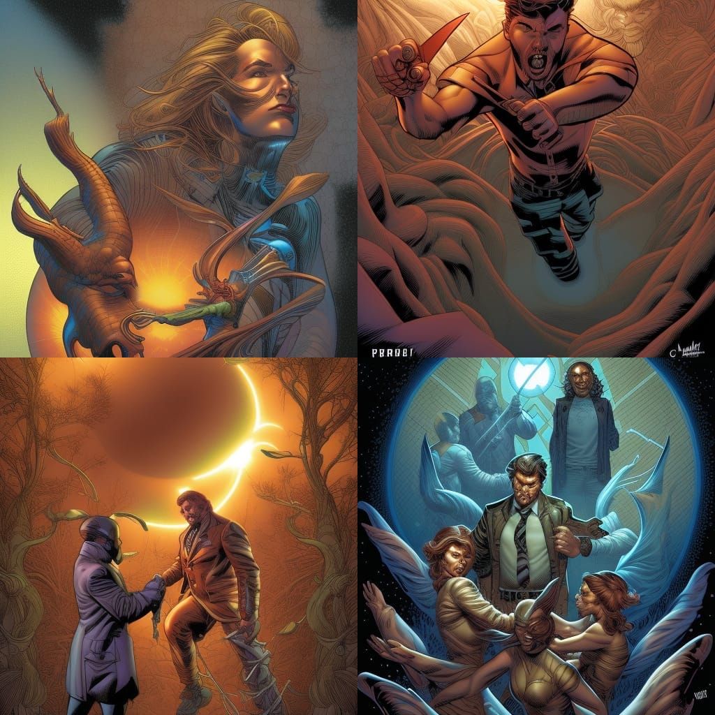 Dynamic Comic Art Illustration in Modern Style