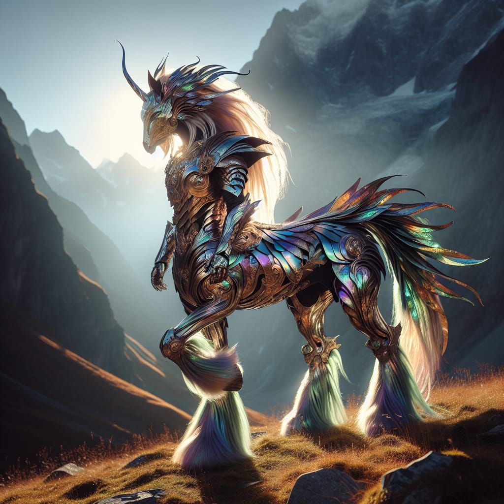 Half-Human, Half-Lion Centaur in Sunlight