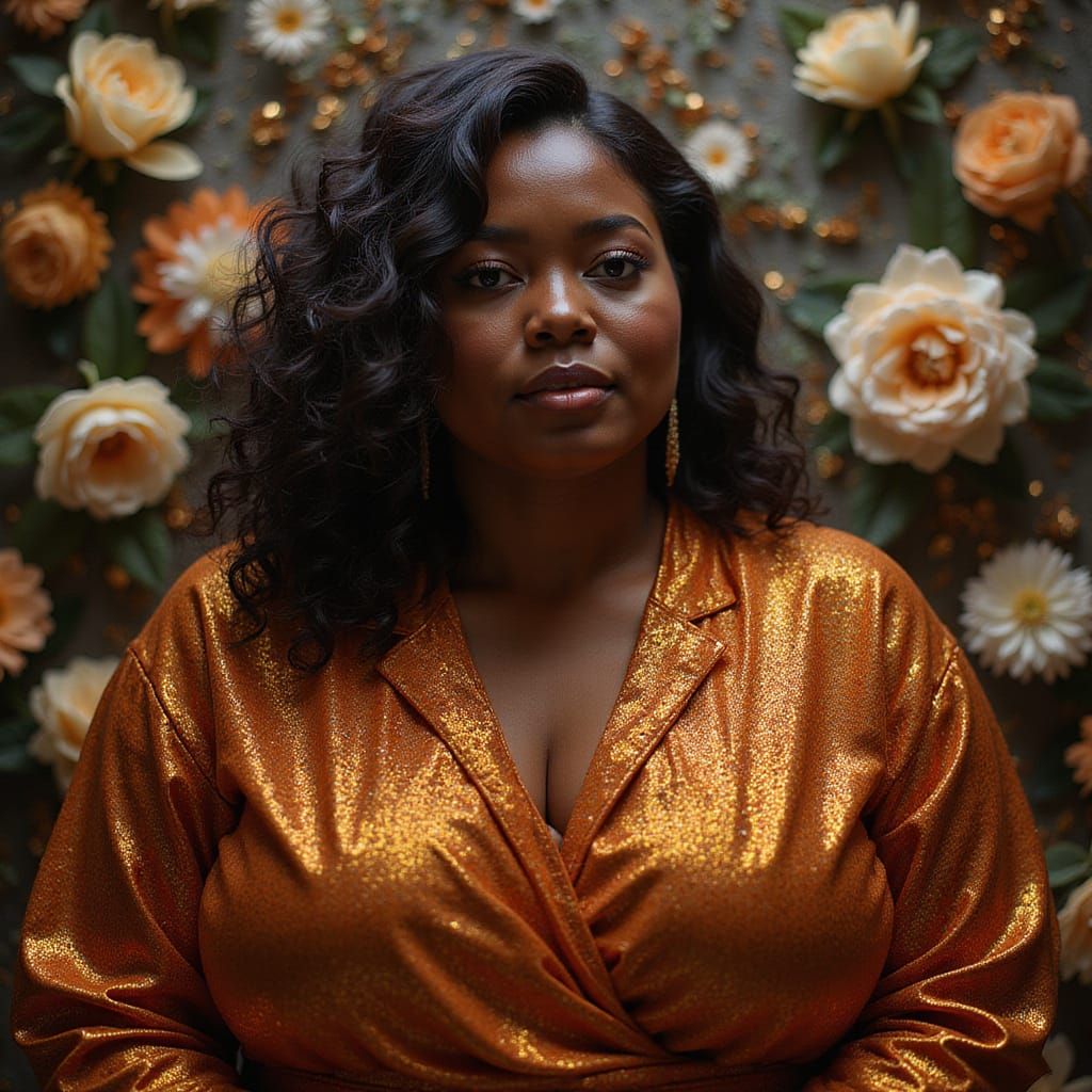 Radiant Woman in Dreamscape with Volumetric Lighting