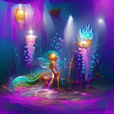 Glowing Mermaid Kingdom Underwater Concept Art