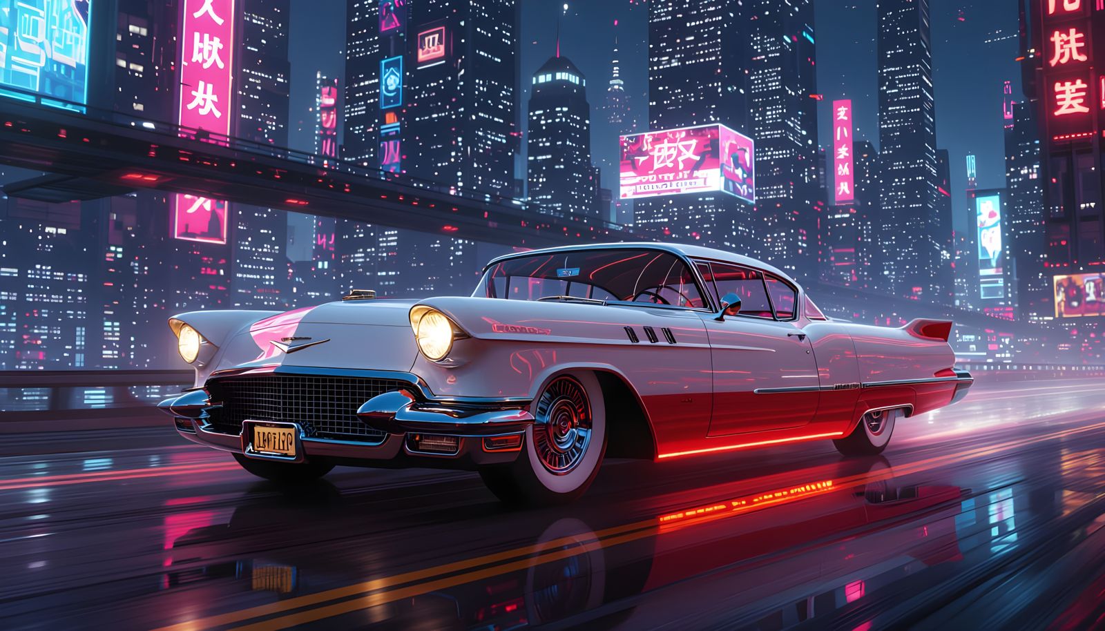 Cyberpunk Hovercraft Inspired by 1957 Cadillac Eldorado