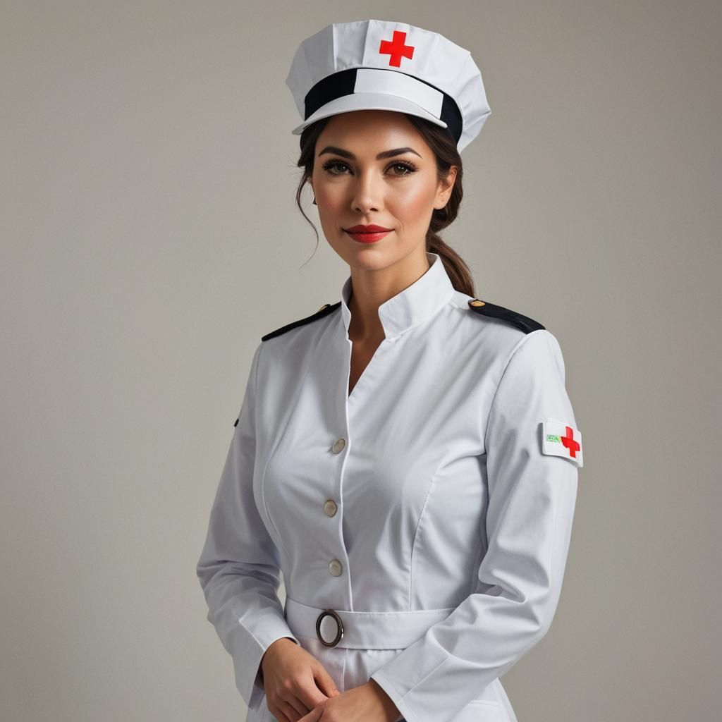Beautiful Nurse in Modern Traditional Uniform