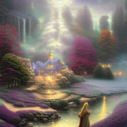 Ethereal Norse Goddess in a Dreamy Landscape