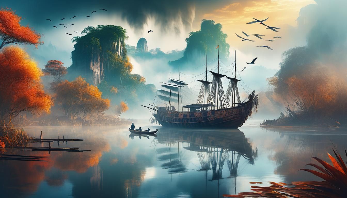 Indian River Junk Ship Tattoo Art