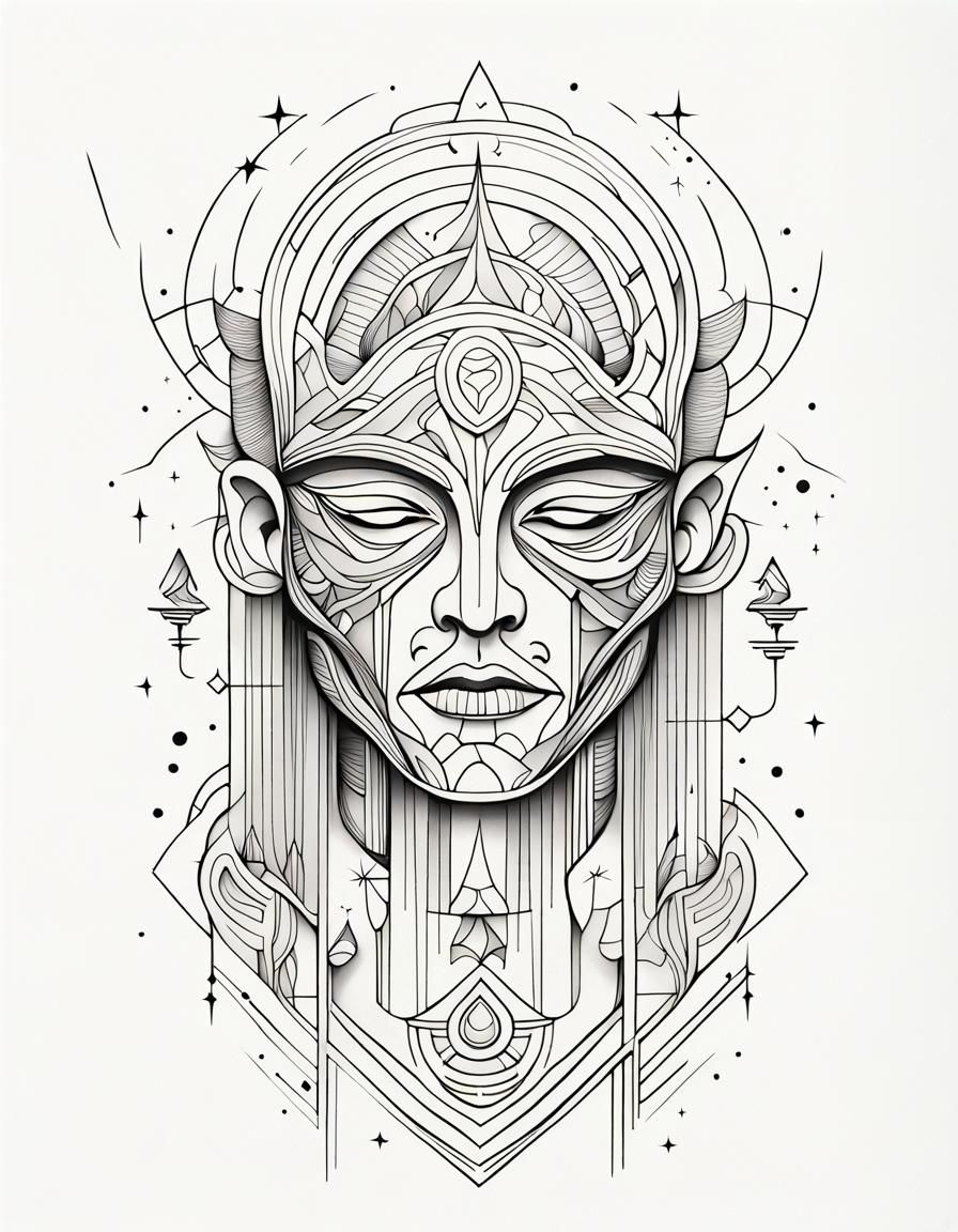 Elegant Minimalist Tattoo Art in Continuous Line Style