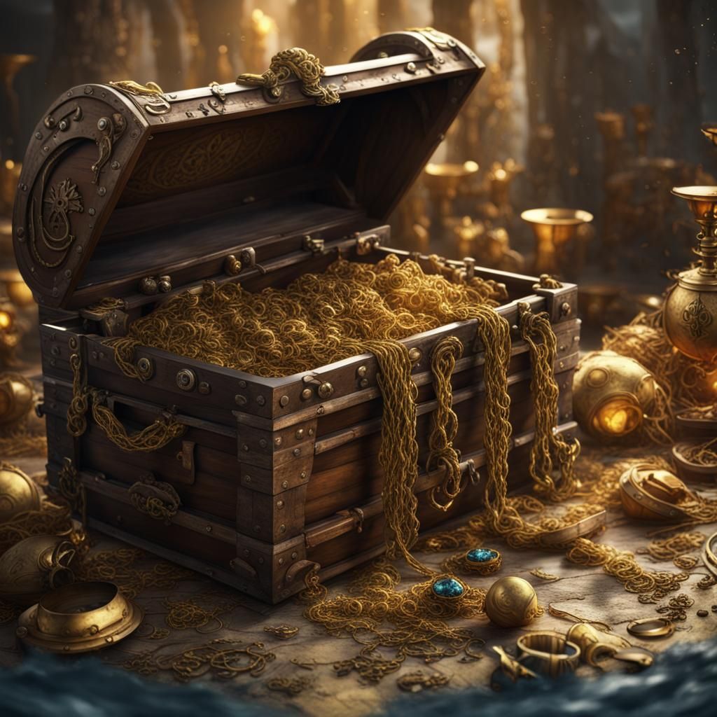 Pirate Treasure Chest Matte Painting in 8k