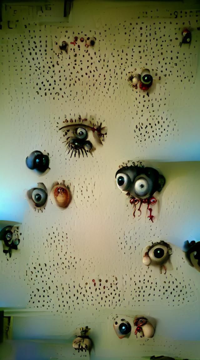 Gothic Wall of Endless Eyes: Macabre Vision