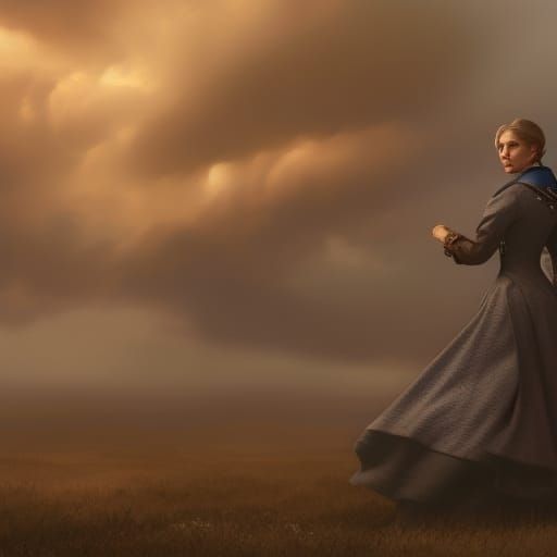 Grieving Woman Portrait in Victorian Style