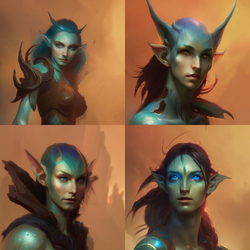 Elf Simic Hybrid in Dark Fantasy Style