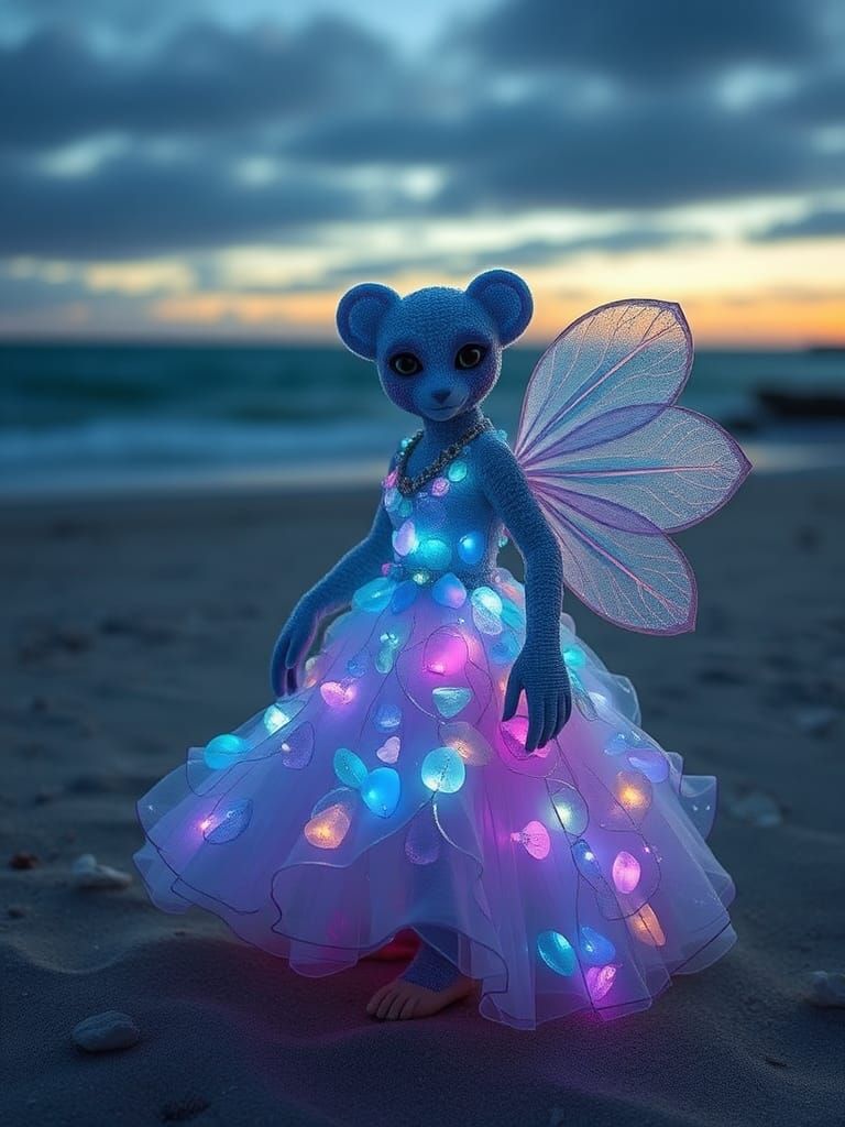 Sea Glass Bear-Orchids Dancing in a Dream Realm