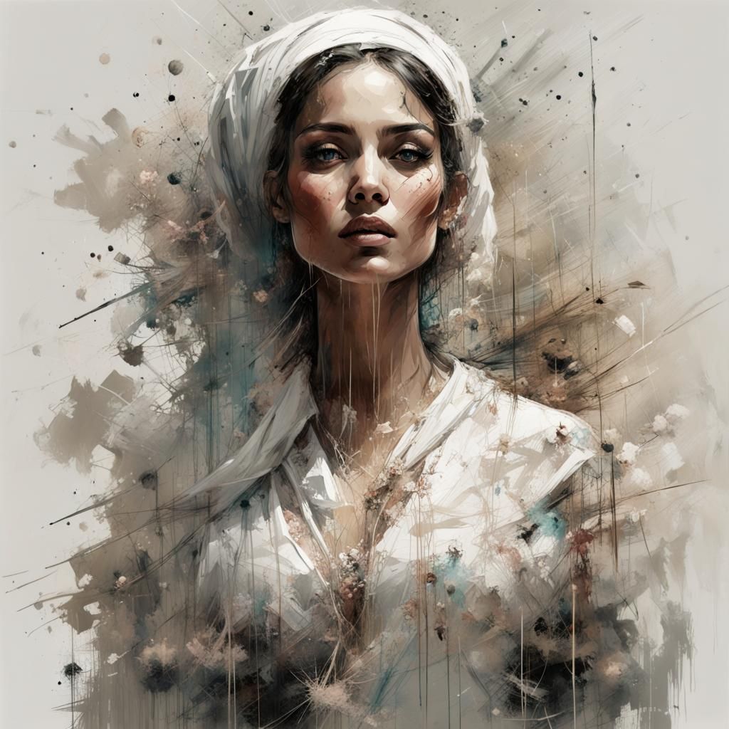 Empowered Arabic Woman's Speech: Textured Speedpaint Art