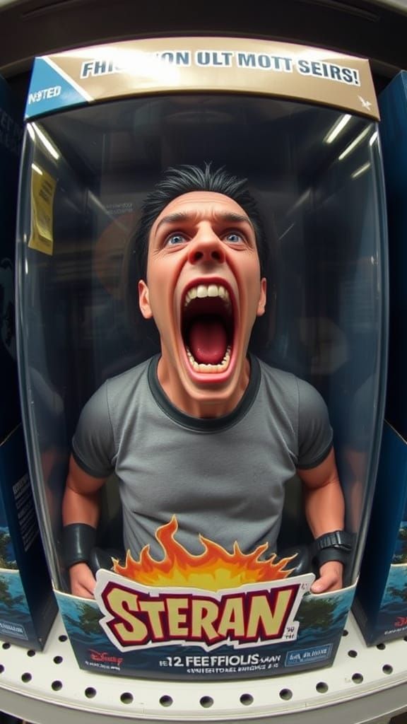 Human in Action Figure Packaging, Shelf Fish Eye View