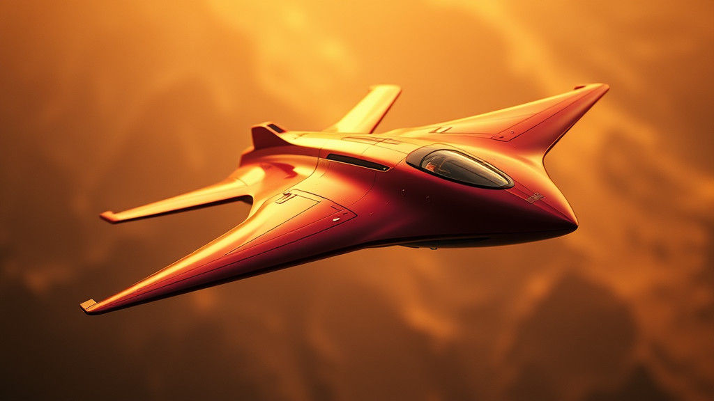 Sleek Rubin Spaceship with Elegant Wings