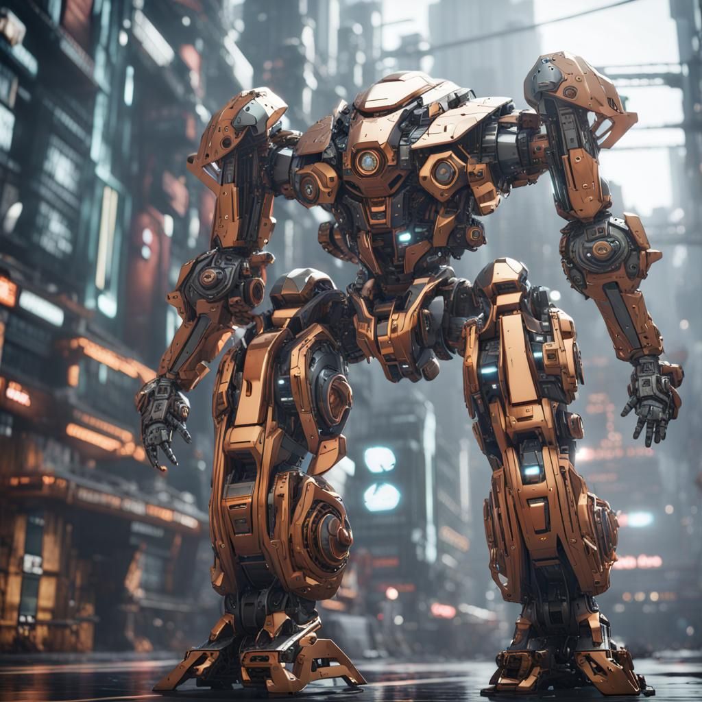 Futuristic Empowerment Meta Mecha in Sci-Fi Style