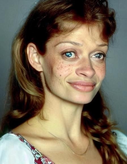 Freckled Girl Close-Up with Big Lips