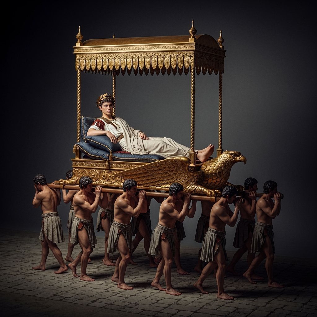Roman Emperor on Eagle Litter in Neoclassical Style