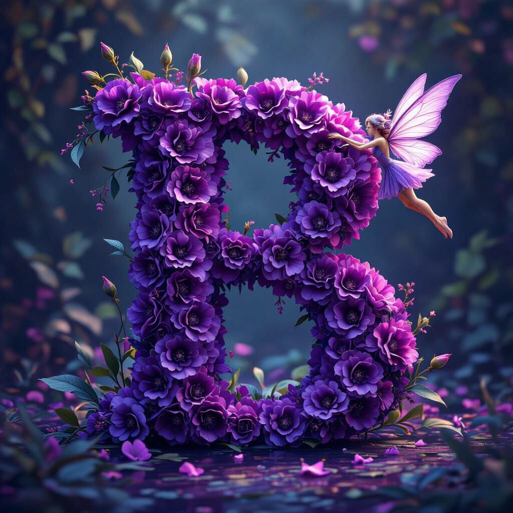 Purple Carnation 'B' with Ethereal Fairy in Matte Painting S...