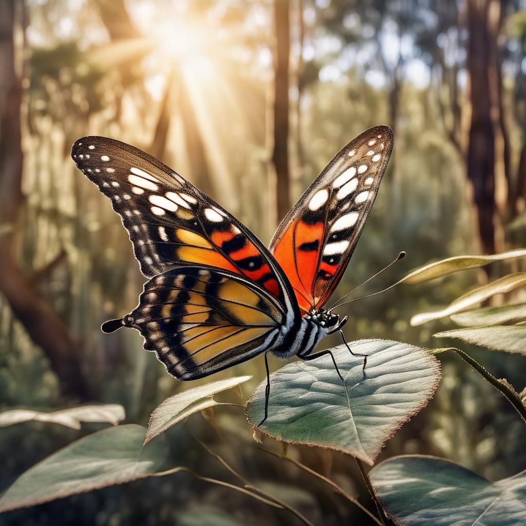 Butterfly in Australian Bushland: Watercolor Art