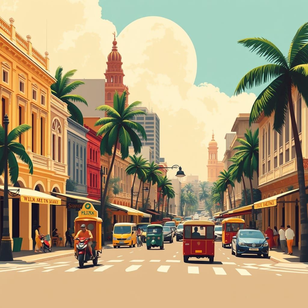 Vintage Travel Poster of Colombo, Sri Lanka