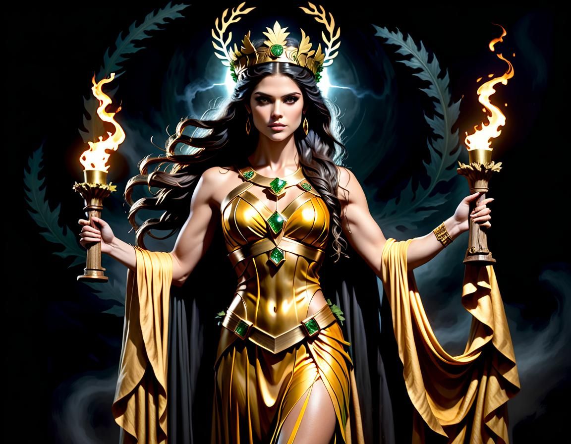 Hecate, Goddess of the Underworld, as Oil Painting