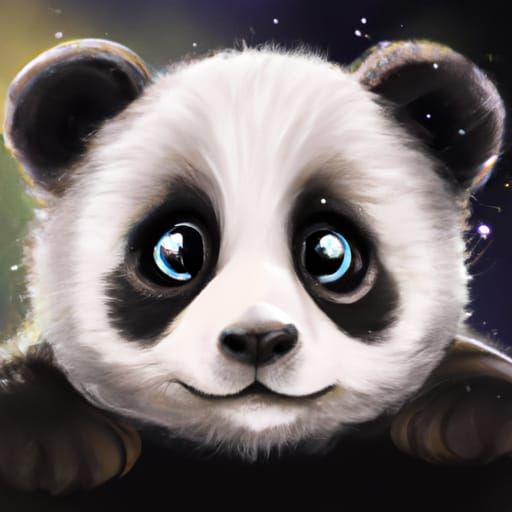 Chibi Panda Portrait in Digital Illustration