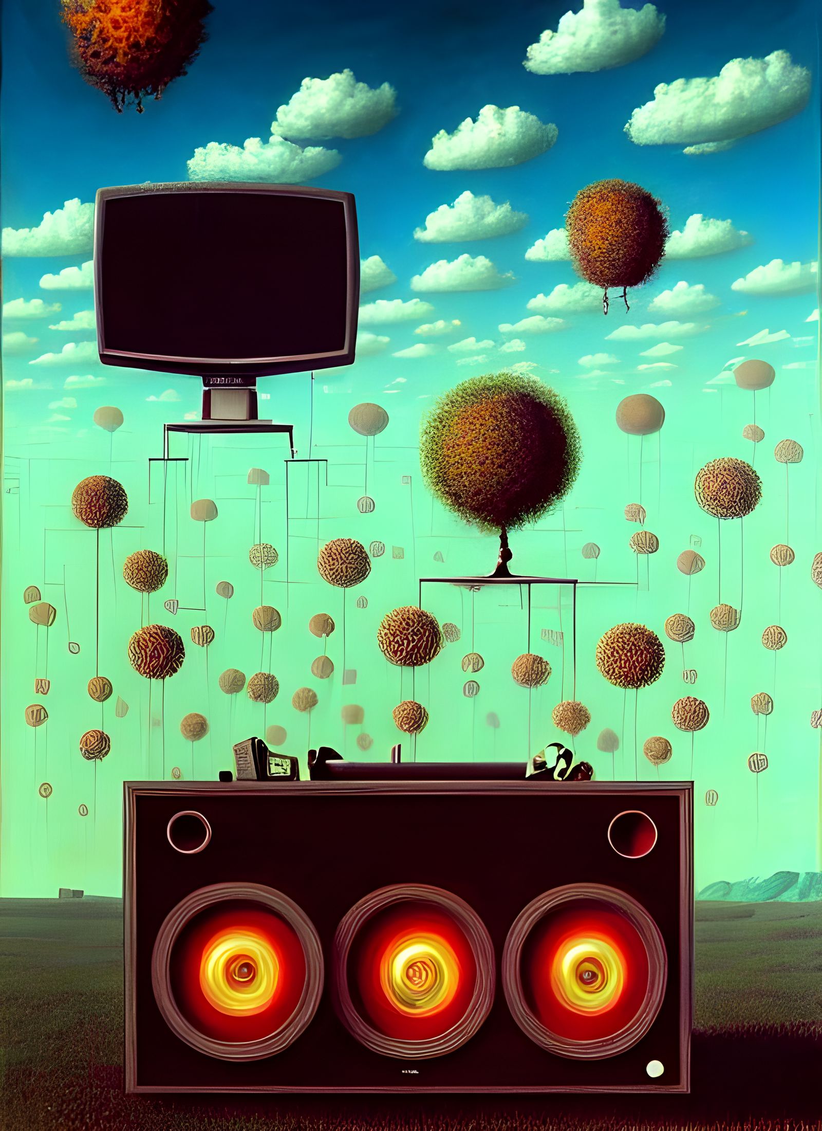 Surreal Television Watches: Ominous Oil Painting