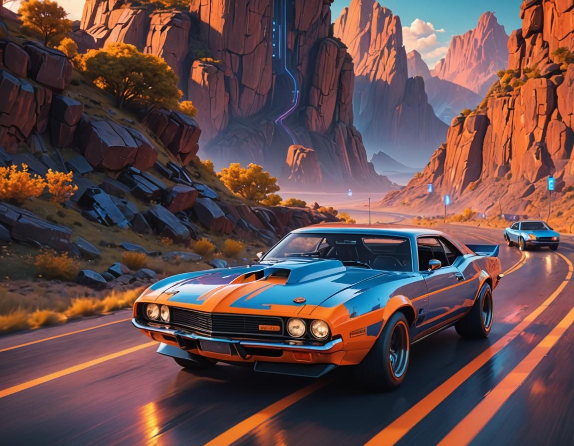 Hot Wheels Car Speeds Through Fantasy Landscape