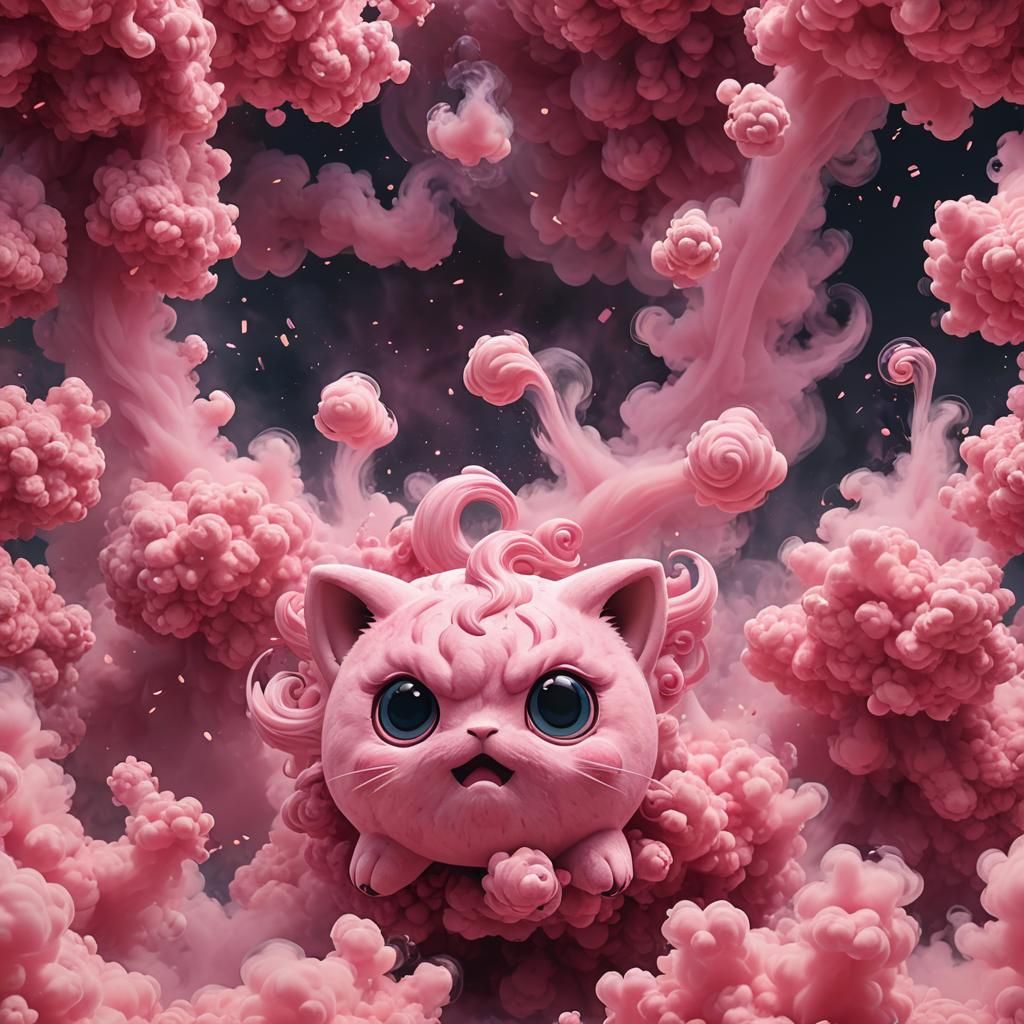 Mega Jigglypuff Appears Through Pink Smoke