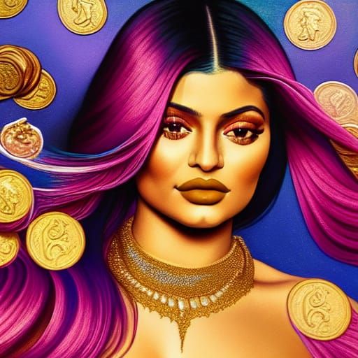 Opulent Portrait with Money as Oil Painting