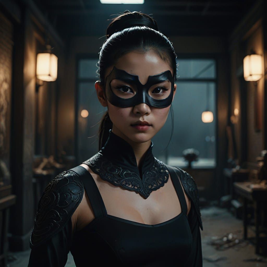 Chinese Assassin in Dramatic Cinematic Pose