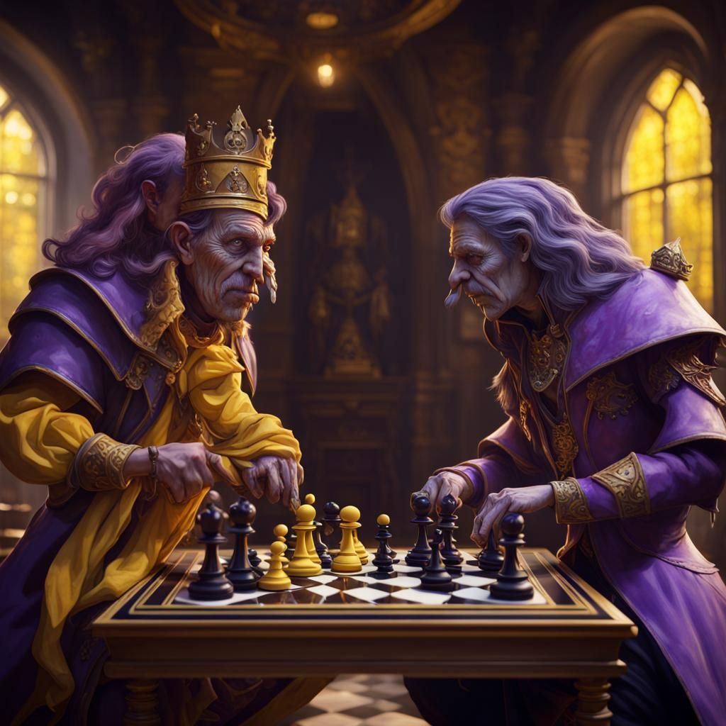 Puppet Chess Game in Dark Fantasy Style