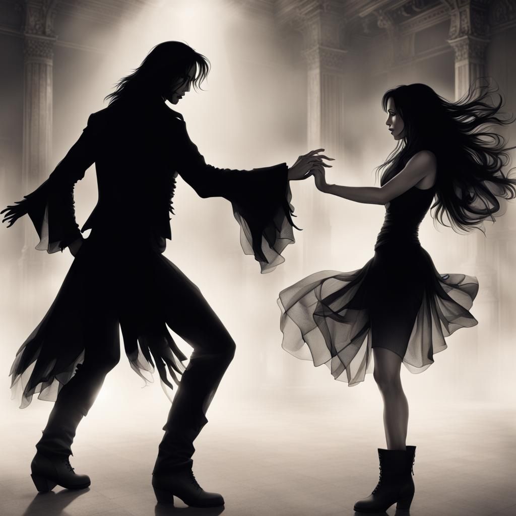 Woman Dancing with Ghostly Man