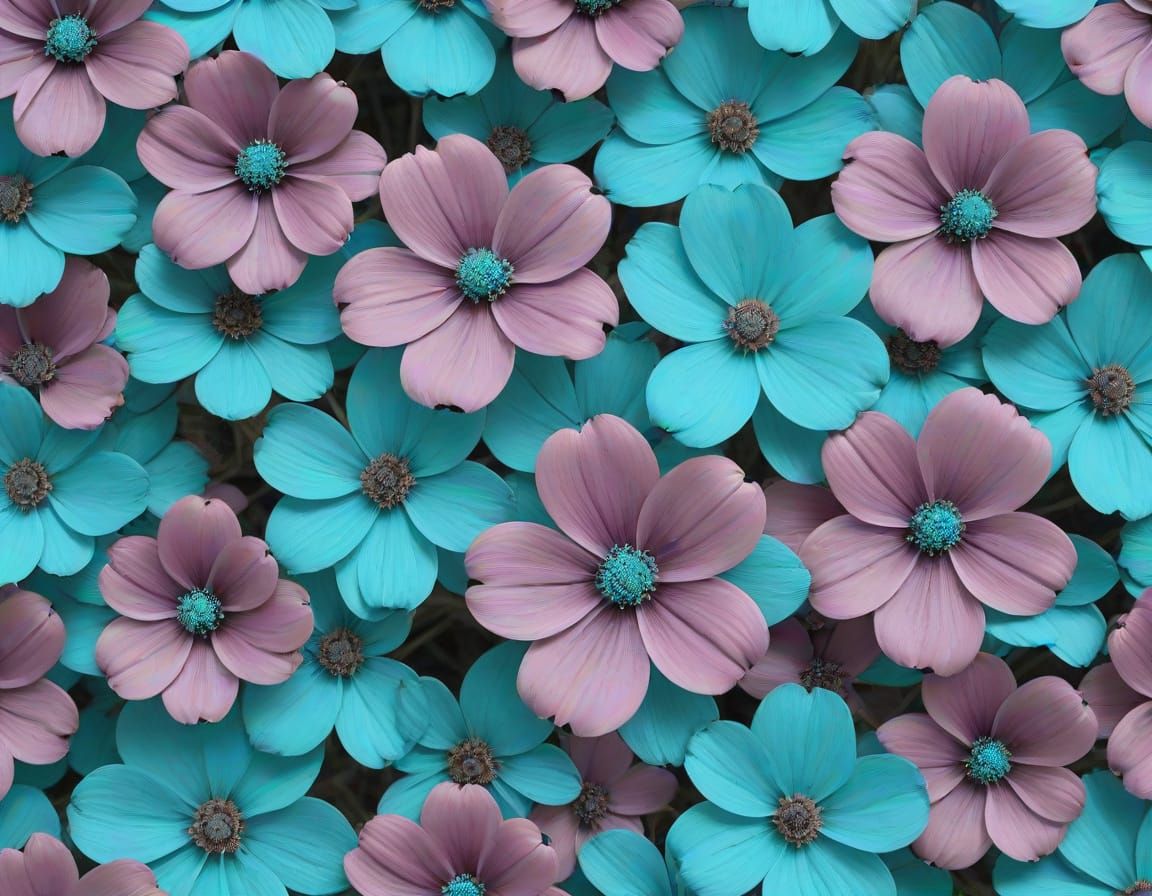 Ethereal Silvester in a Vibrant Mauve and Cyan Aesthetic