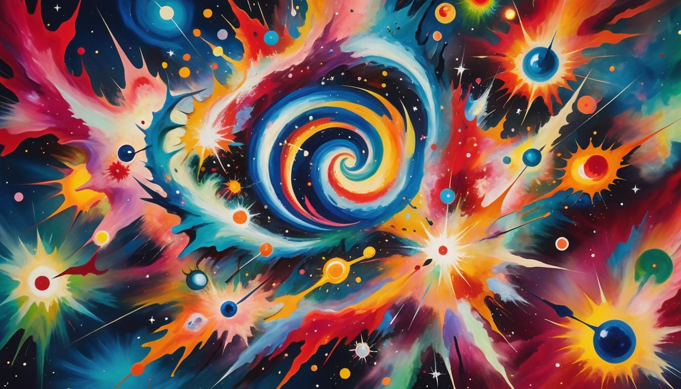 Surreal Astral Explosion in Abstract Expressionist Style