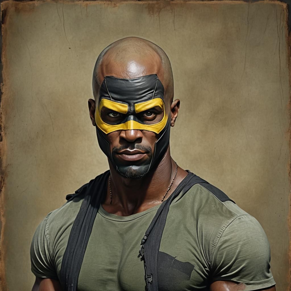 Hyperrealistic Portrait of Bald African Assassin