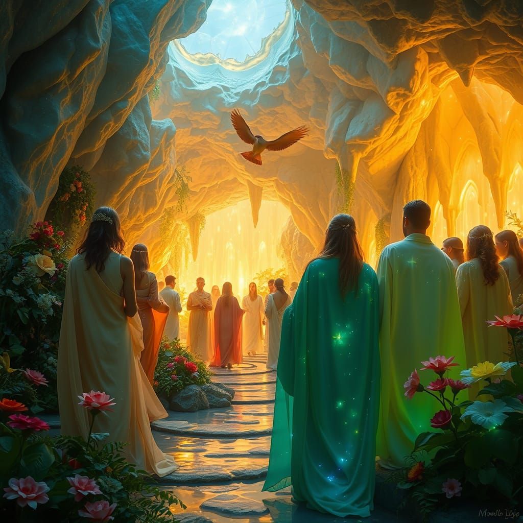 Bioluminescent Garden Party in Crystal Grotto