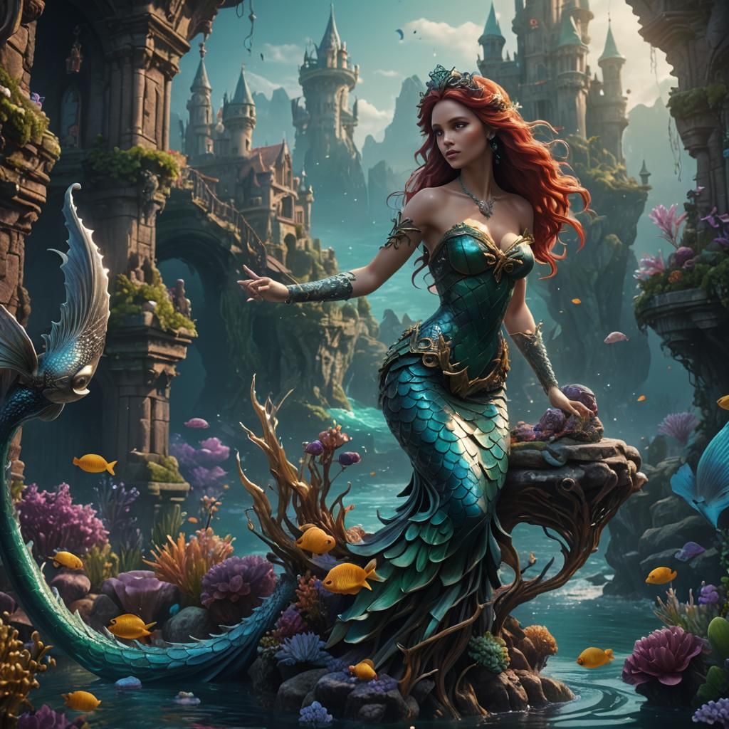 Fantastical Mermaid Concept Art in Deep Color