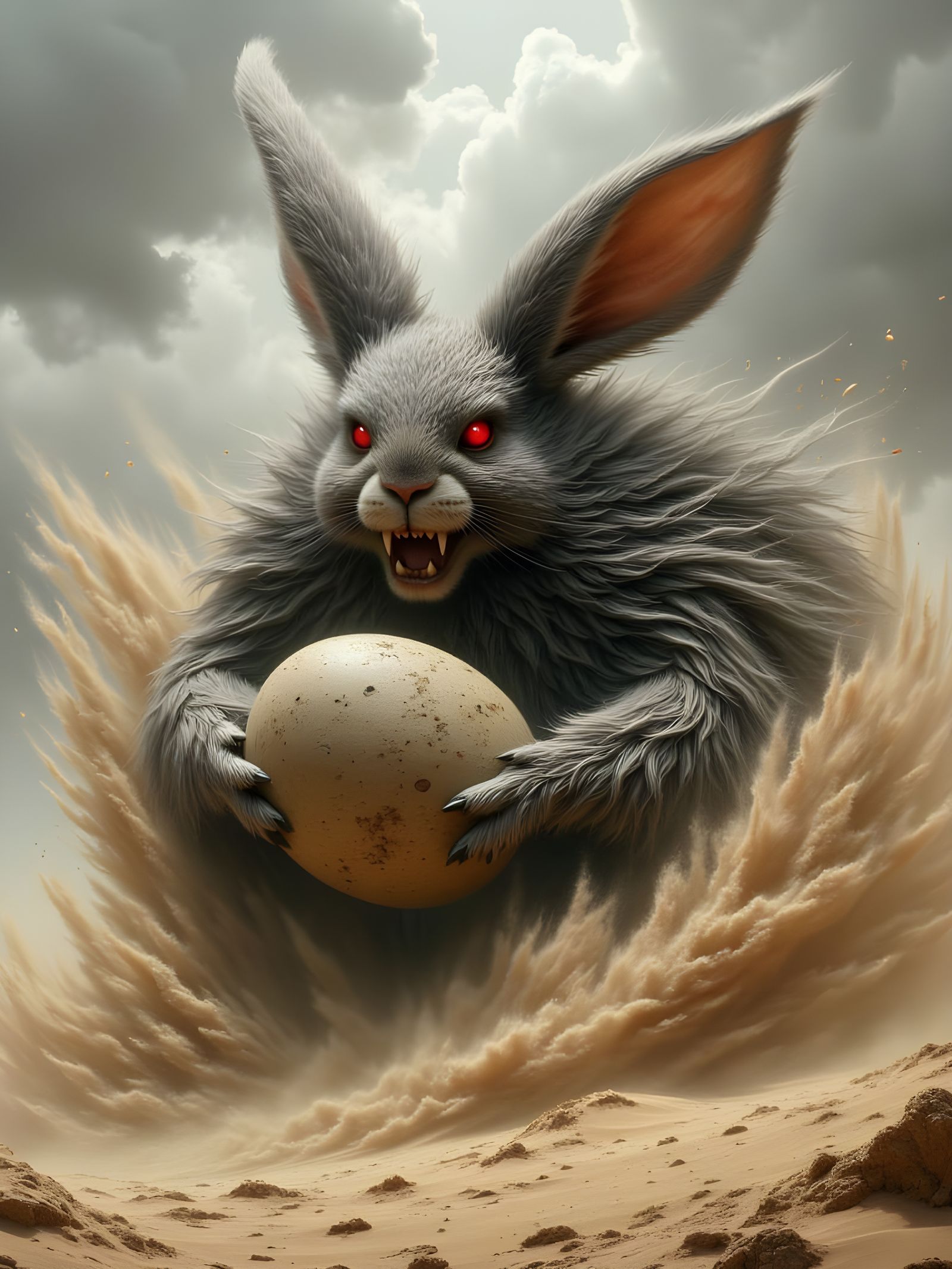 Surreal Easter Bunny Unveiled in Cyberpunk Sandstorm